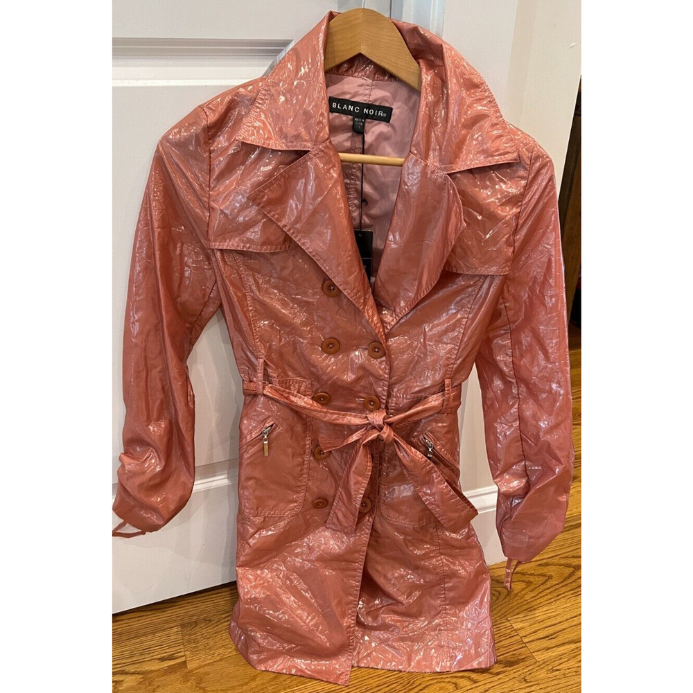 NWT Women's Blanc Noir Trench Style Coat Coral/Pink Size Small NWT‎